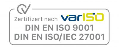 VarISO DIN EN ISO 9001 and DIN EN ISO/IEC 27001 certificate